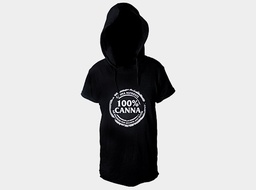Camiseta negra con capucha 100% CANNA